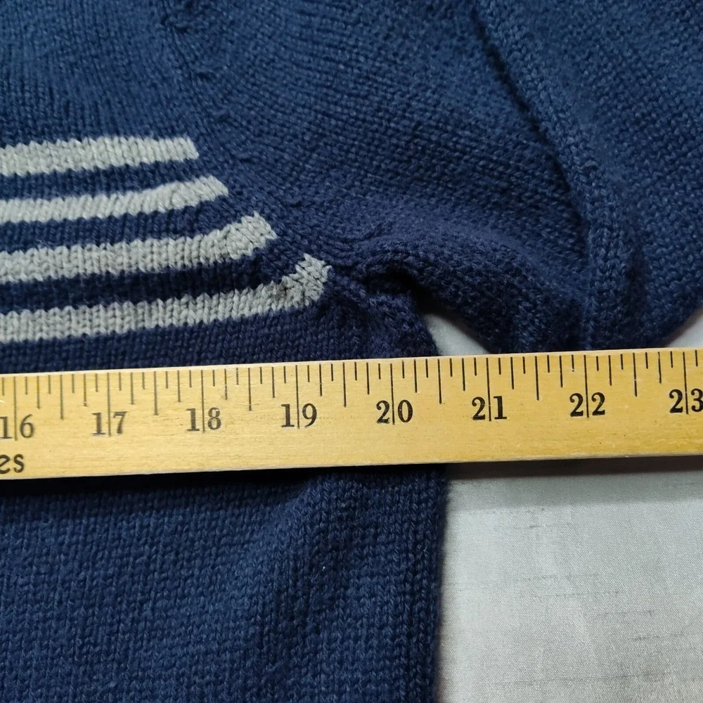AEROPOSTALE Men Medium Blue Henley Mock Neck Cotton Acrylic Blend Sweater‎